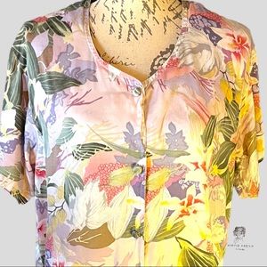 Vintage 100% Silk Victoria’s Secret Gold Label Floral Night Shirt Size S